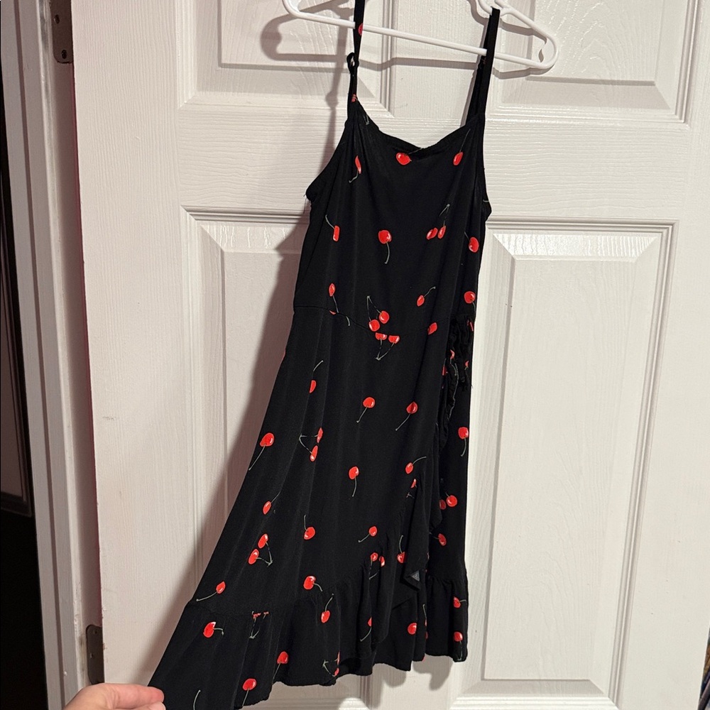 Art Class Girls Black Cherry Print Dress (Size M 7/8)